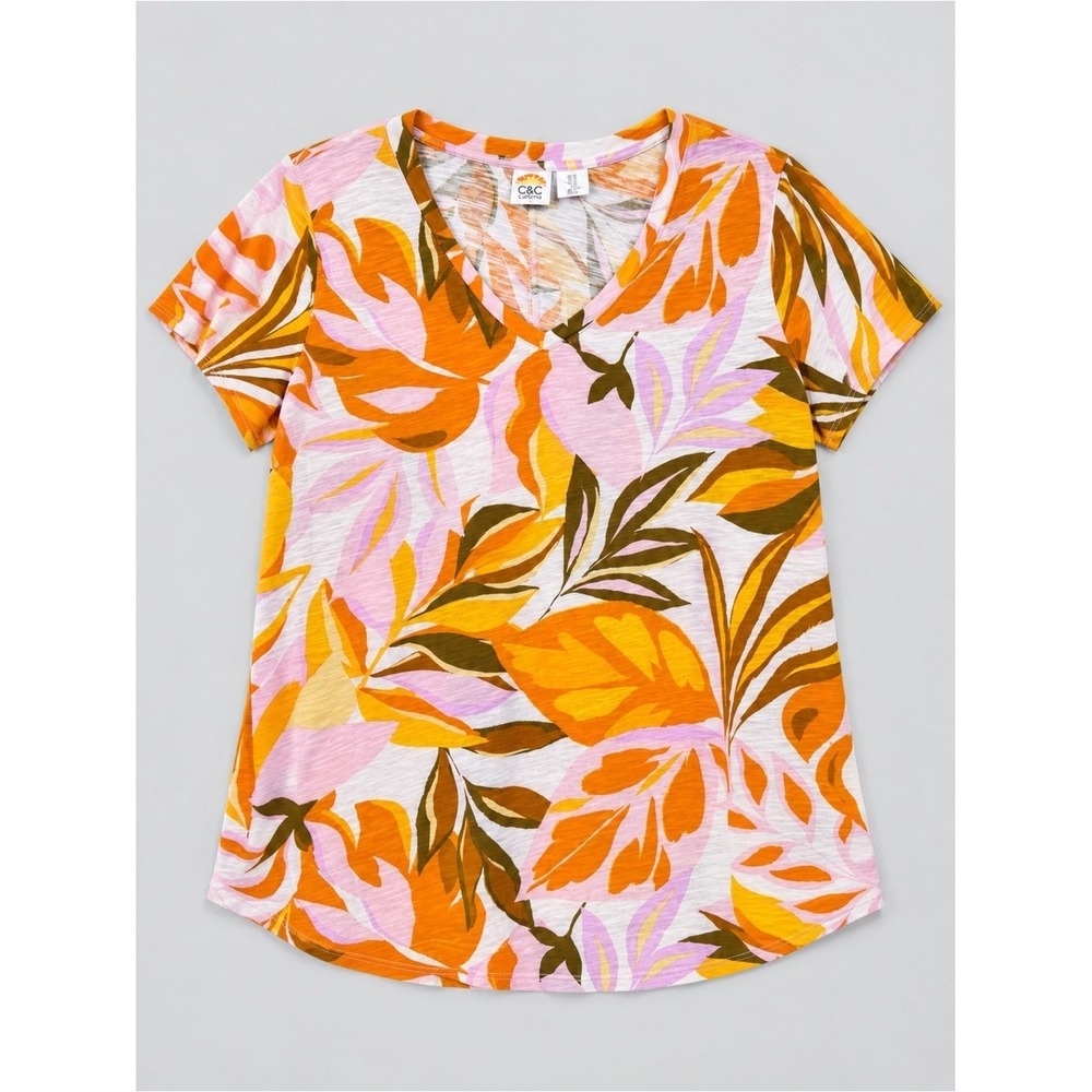 C & C California Blouse Top 1X Euro Summer Coastal Bohemian Tropical Cotton